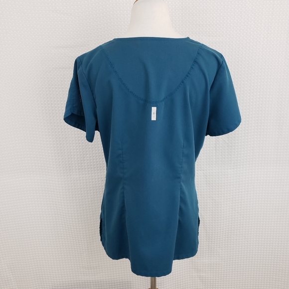 Greys Anatomy Top Active 4 Pocket Scrub Top Teal Size Medium - Picture 7 of 9
